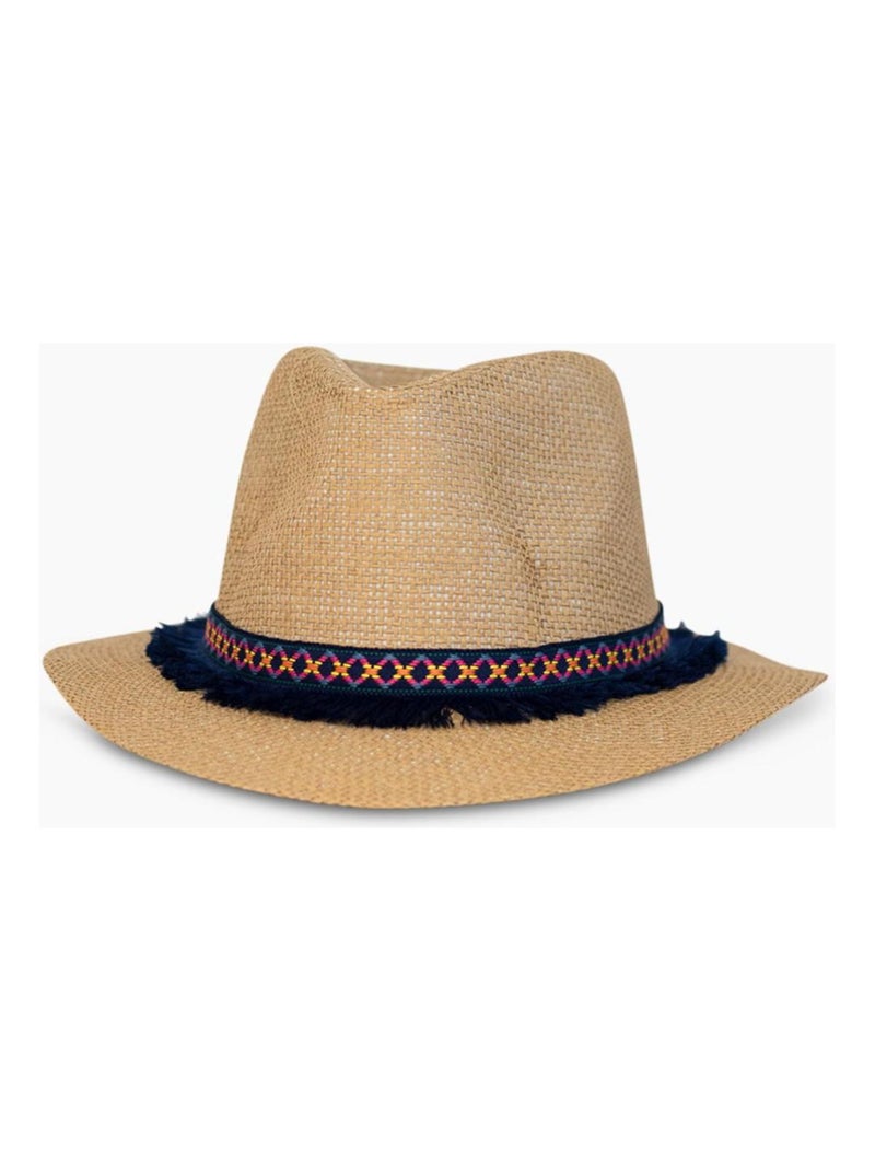 Chapeau fedora effet paille Kebello Beige - Kiabi