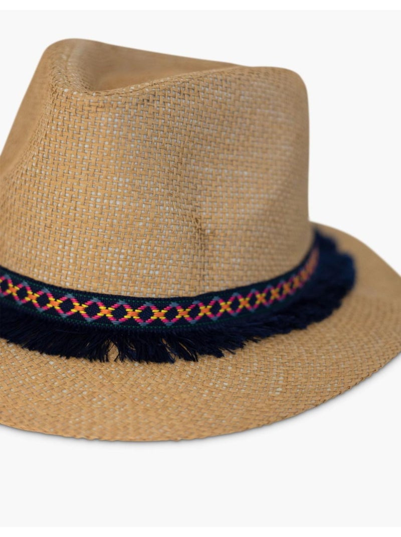 Chapeau fedora effet paille Kebello Beige - Kiabi