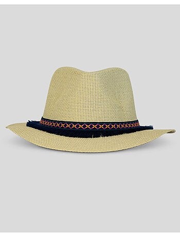 Chapeau fedora effet paille Kebello