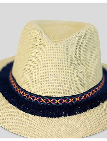 Chapeau fedora effet paille Kebello