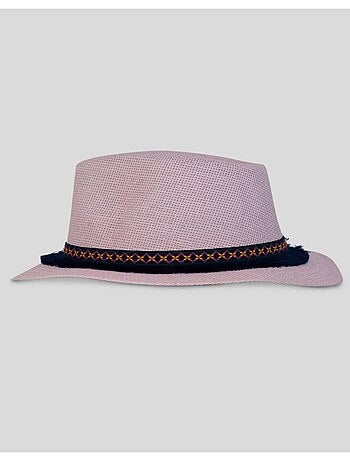 Chapeau fedora effet paille Kebello