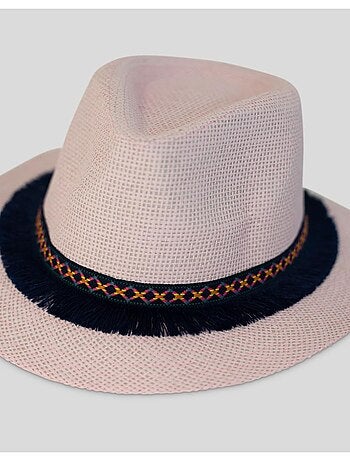 Chapeau fedora effet paille Kebello