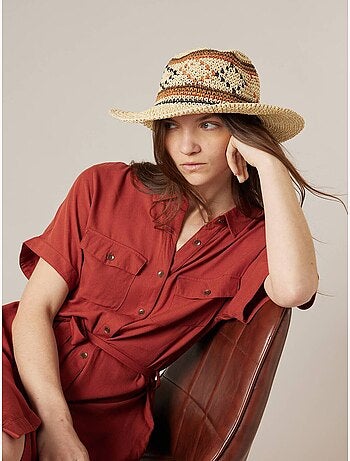 Chapeau femme tressé en 100% papier 'Deeluxe'