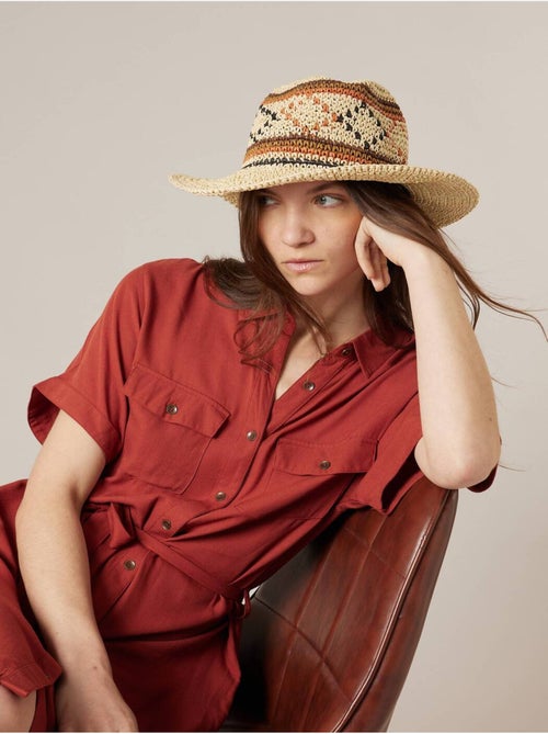 Chapeau femme tressé en 100% papier 'Deeluxe' - Kiabi