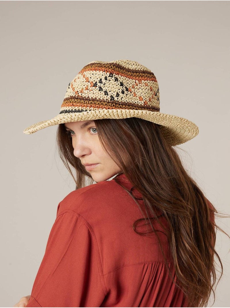 Chapeau femme tressé en 100% papier 'Deeluxe' Marron - Kiabi