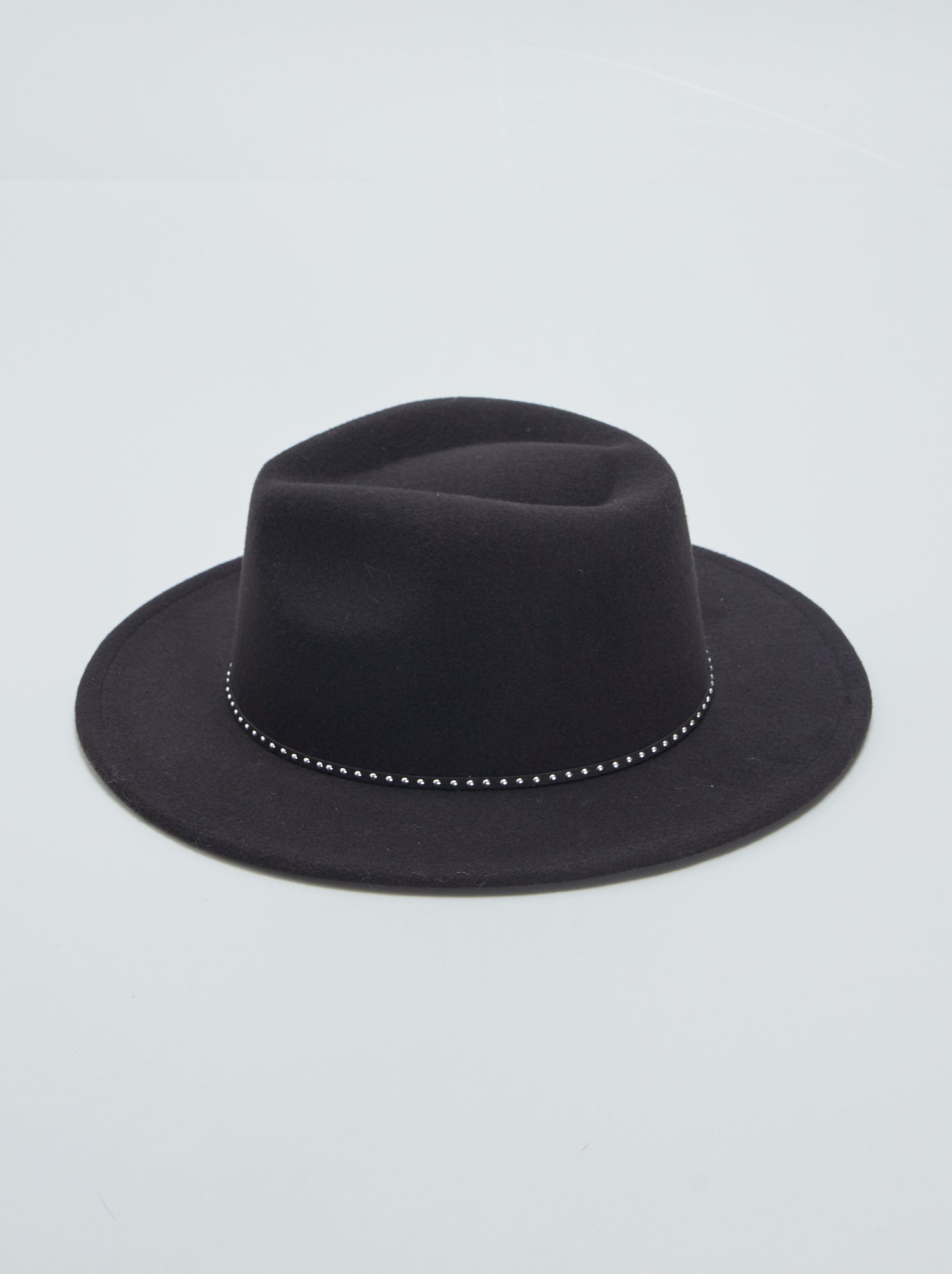 Chapeau En Feutre Noir Style Fedora/Trilby - Marque Elke Martensen, Taille 58 - Occasion