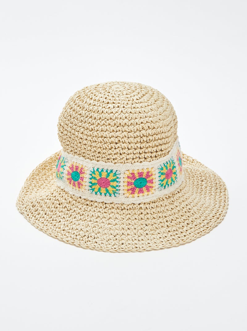 Chapeau forme cloche avec détails macramé Rose - Kiabi