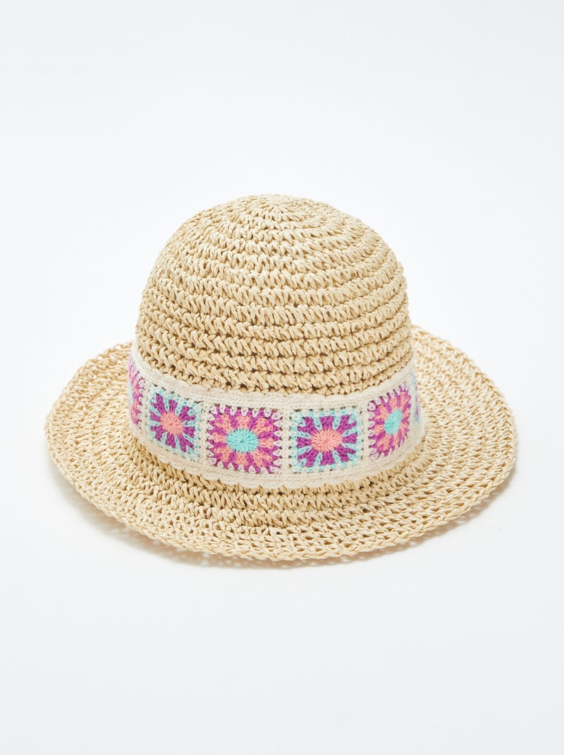 Chapeau forme cloche avec détails macramé Violet - Kiabi