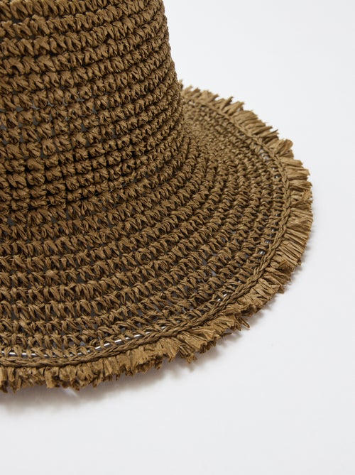 Chapeau forme cloche en paille - Kiabi