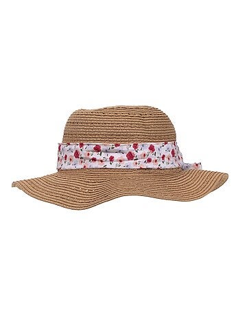 Chapeau 100% papier de paille claire, ajustable à l'intérieur 52 à 58 cm femme Isotoner