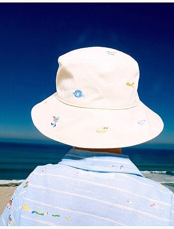 Chapeau Panama avec broderie Carolina Celas x Zippy