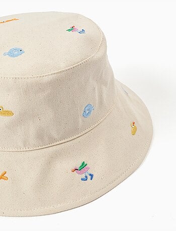 Chapeau Panama avec broderie Carolina Celas x Zippy