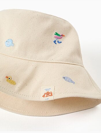 Chapeau Panama avec broderie Carolina Celas x Zippy
