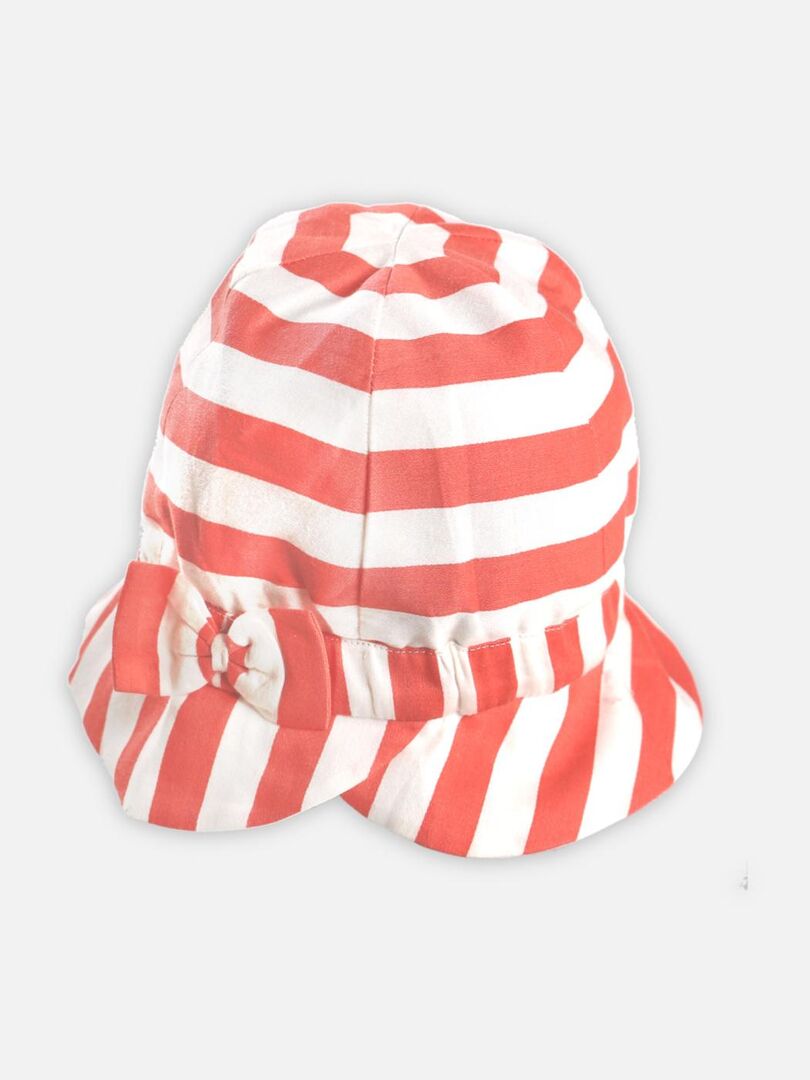 Chapeau Baseball Chat En Tissu Rayé Rose - Marque Cherokee, Taille Unique, Léger Et Respirant