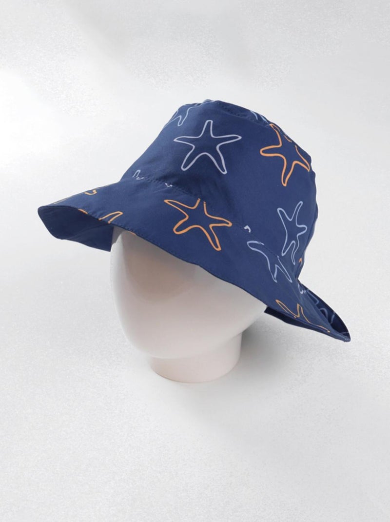 Chapeau réversible à imprimé étoile de mer Archimède Bleu - Kiabi