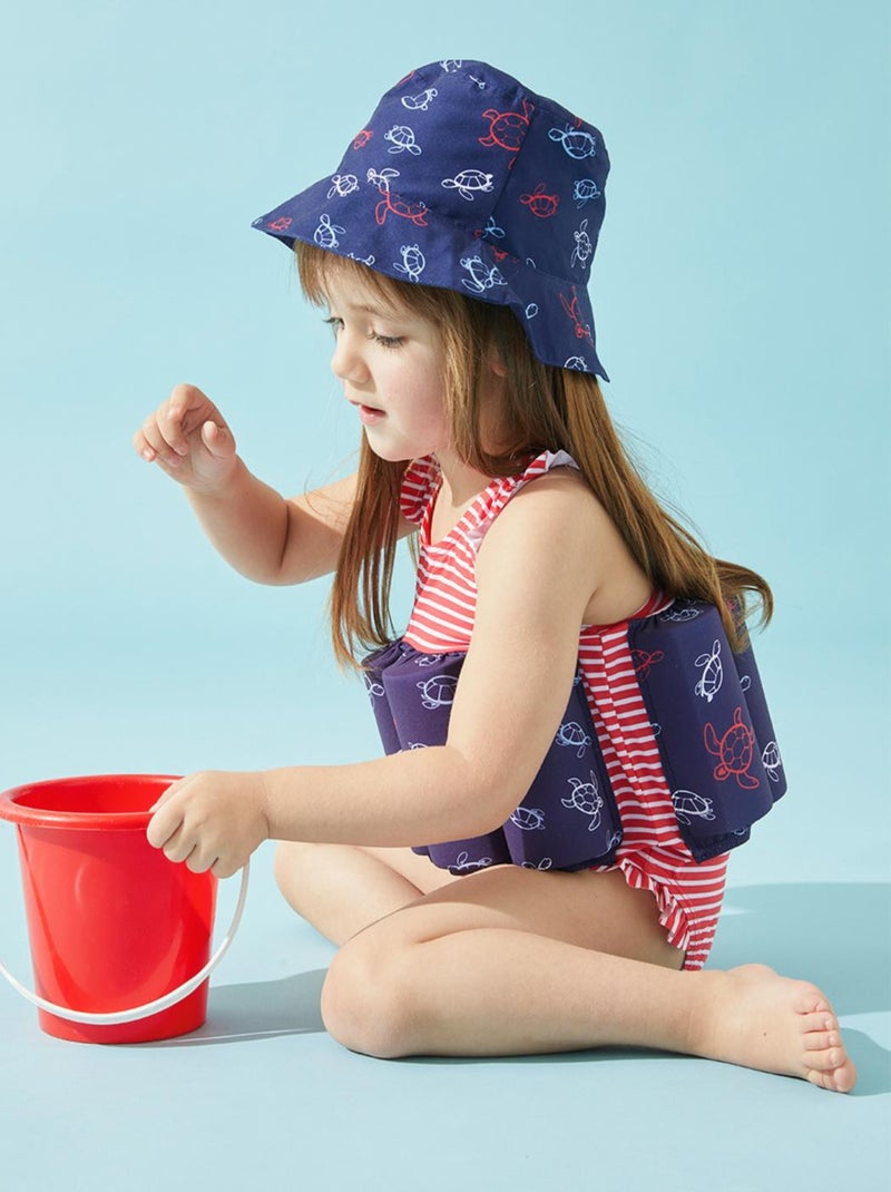 Chapeau réversible à imprimé tortue, marine/rouge Archimède Bleu - Kiabi