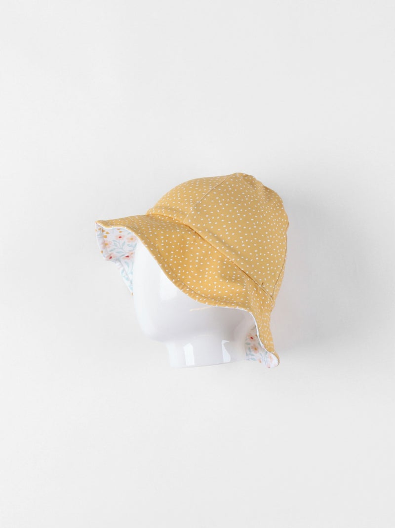 Chapeau réversible à imprimés fleuri, bleu/jaune Noukie's Jaune - Kiabi