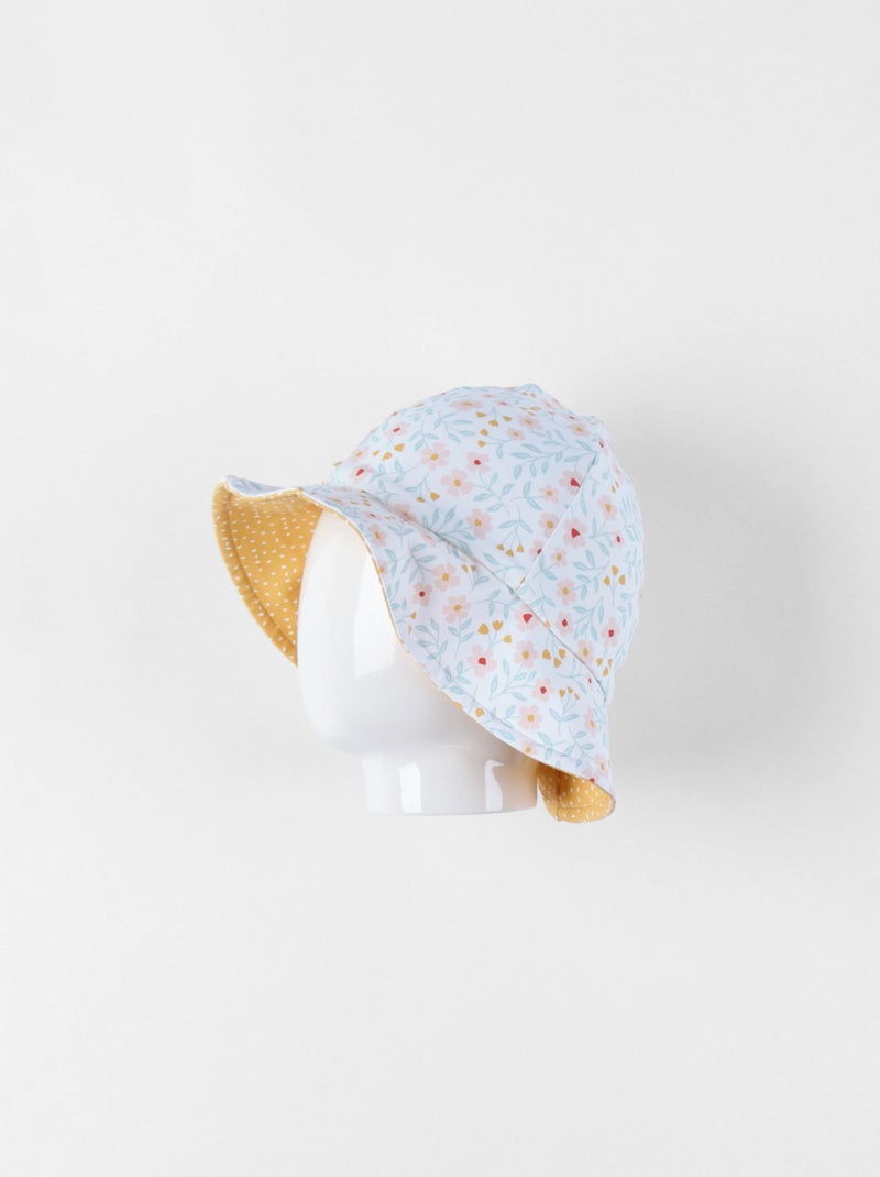 Chapeau réversible à imprimés fleuri, bleu/jaune Noukie's Jaune - Kiabi