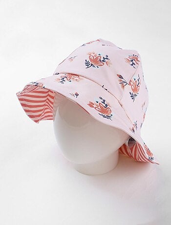 Chapeau réversible à imprimés fleuri, clair/teracotta Archimède