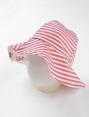 Chapeau réversible à imprimés fleuri, clair/teracotta Archimède