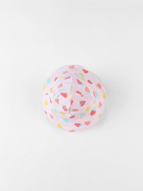 Chapeau réversible à imprimés fraises, clair Archimède - Kiabi
