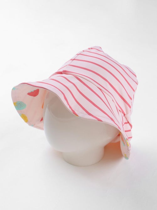 Chapeau réversible à imprimés fraises, clair Archimède - Kiabi