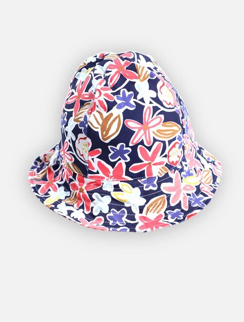 Chapeau réversible avec fleurs - Kiabi
