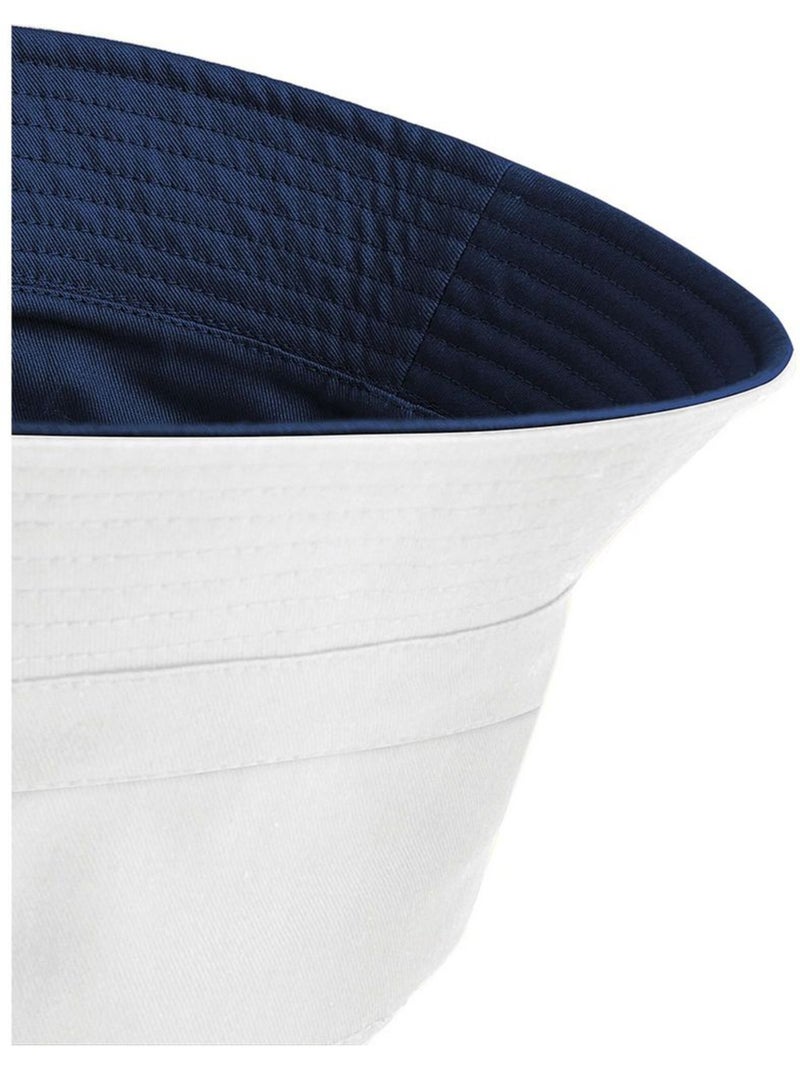 Chapeau réversible unisexe adulte - beechfield Bleu Bleu marine Blanc - Kiabi