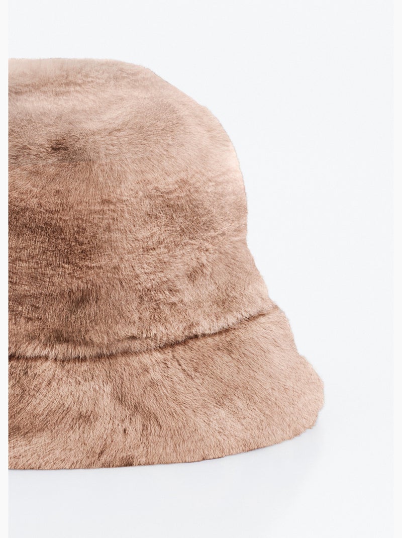 Chapeau seau bob fausse fourrure - Afibel Marron - Kiabi
