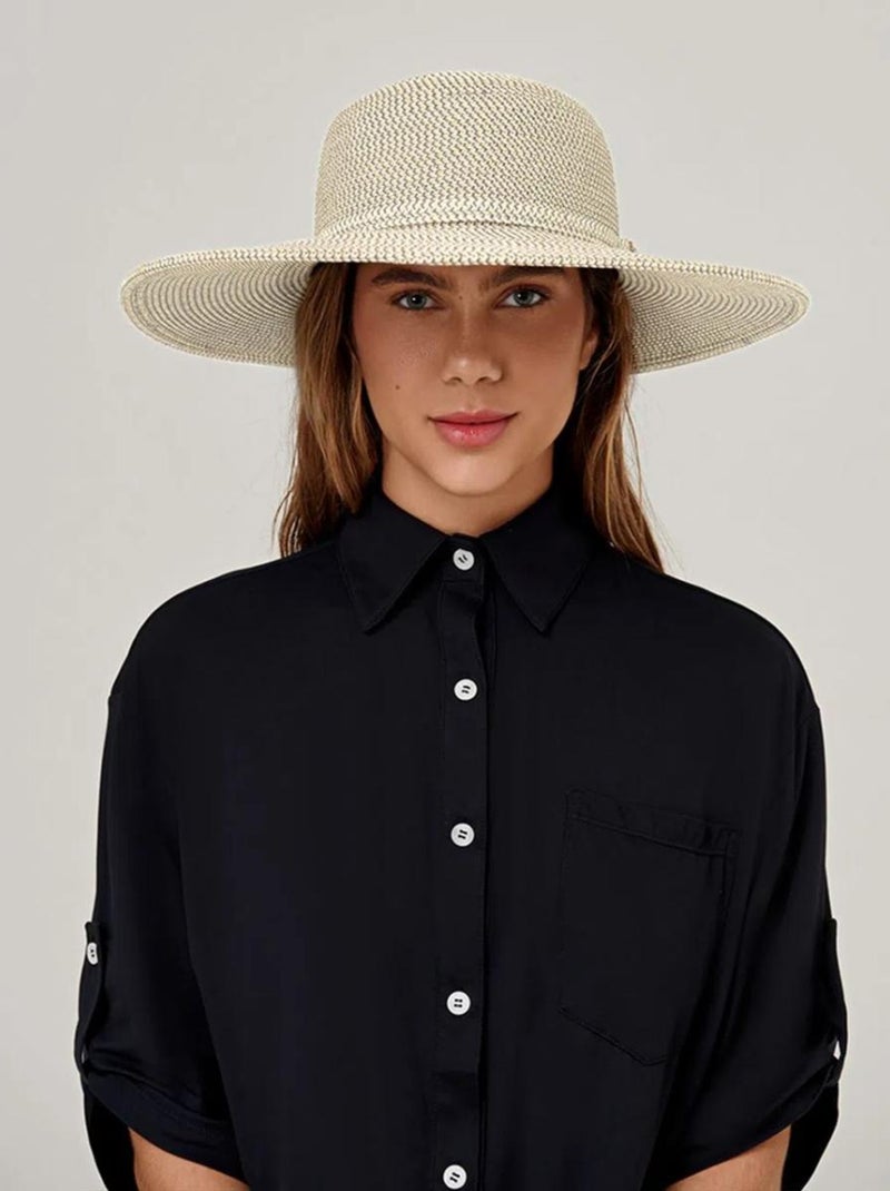 Chapeau souple/capeline Deixa o Sol Entrar UV Line Beige - Kiabi