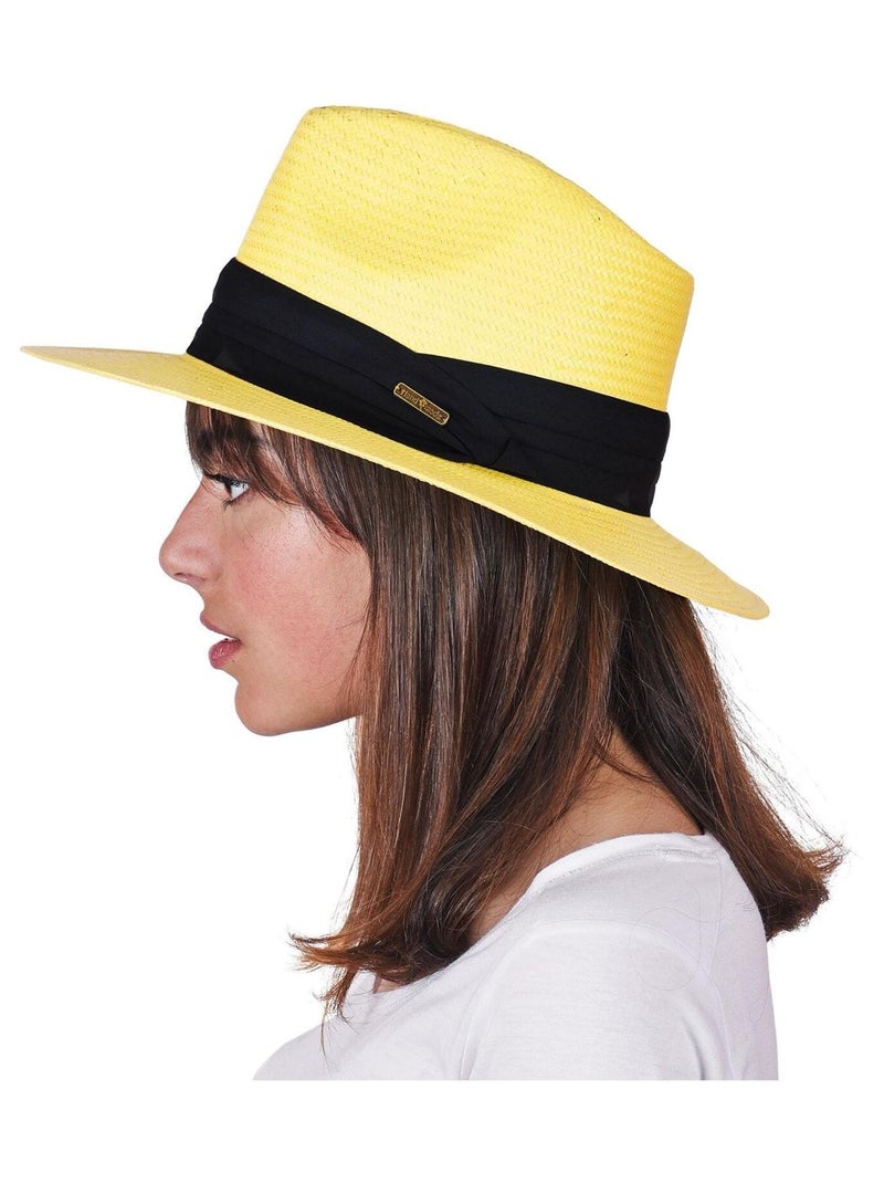 Chapeau style panama WILL Jaune - Kiabi