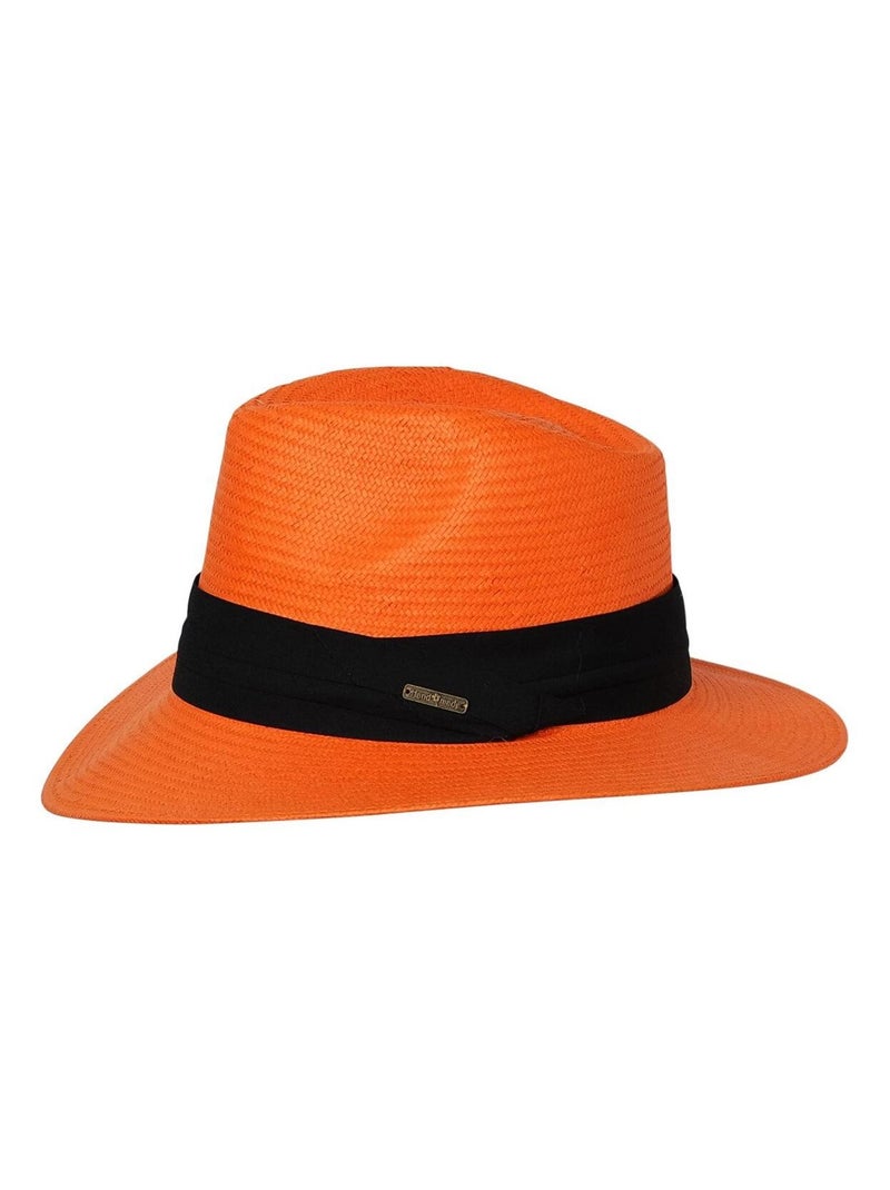 Chapeau style panama WILL Orange - Kiabi