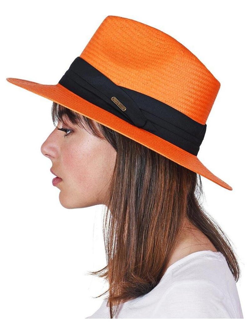 Chapeau style panama WILL Orange - Kiabi
