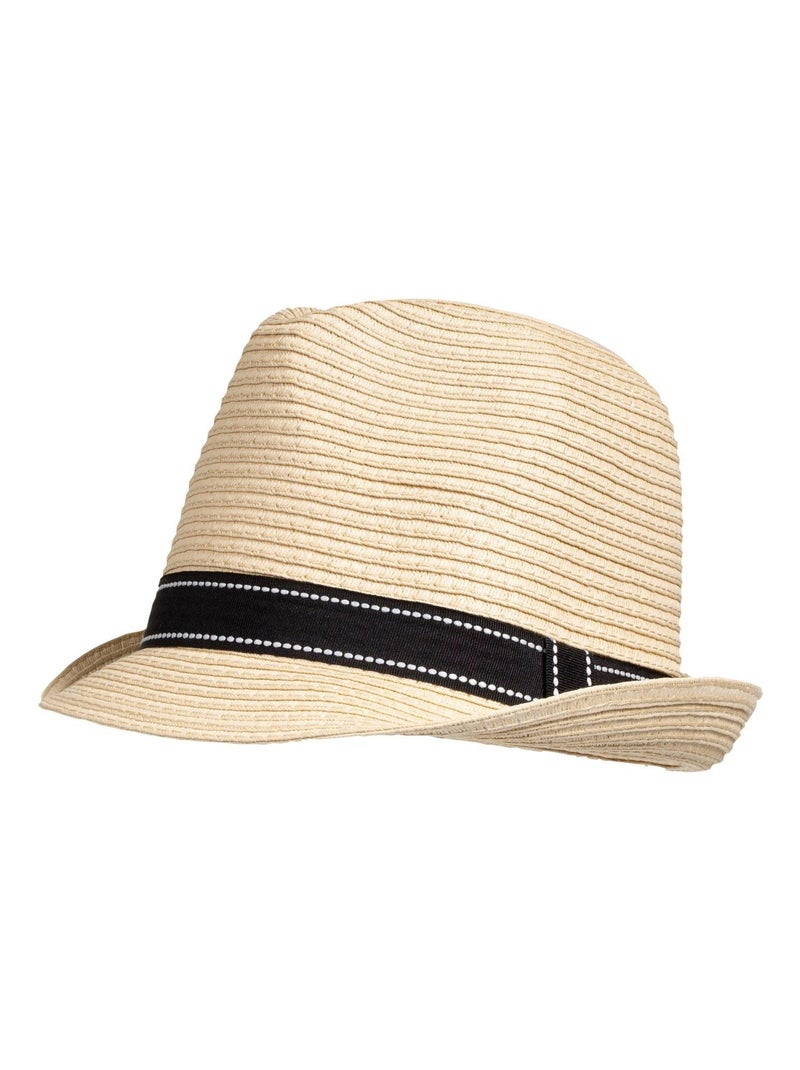 Chapeau trilby, ajustable tour de tête femme Isotoner Noir Blanc - Kiabi