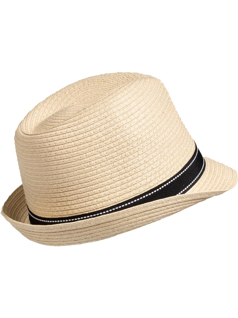 Chapeau trilby, ajustable tour de tête femme Noir Blanc - Kiabi