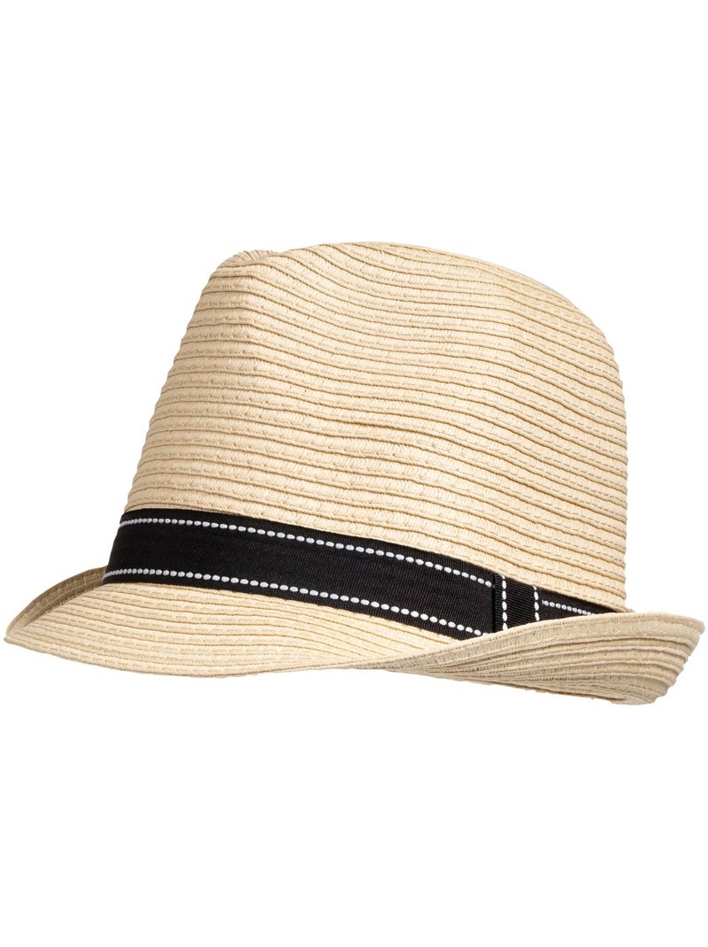 Chapeau trilby, ajustable tour de tête femme Noir Blanc - Kiabi