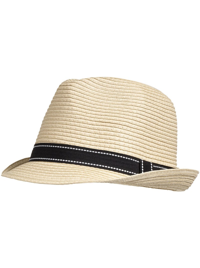 Chapeau trilby, ajustable tour de tête femme Noir Blanc - Kiabi