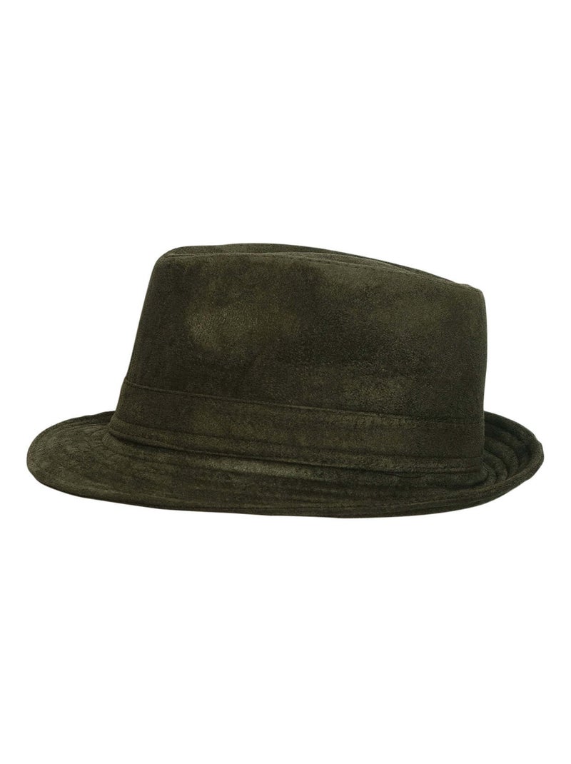 Chapeau trilby aspect daim Kaki - Kiabi
