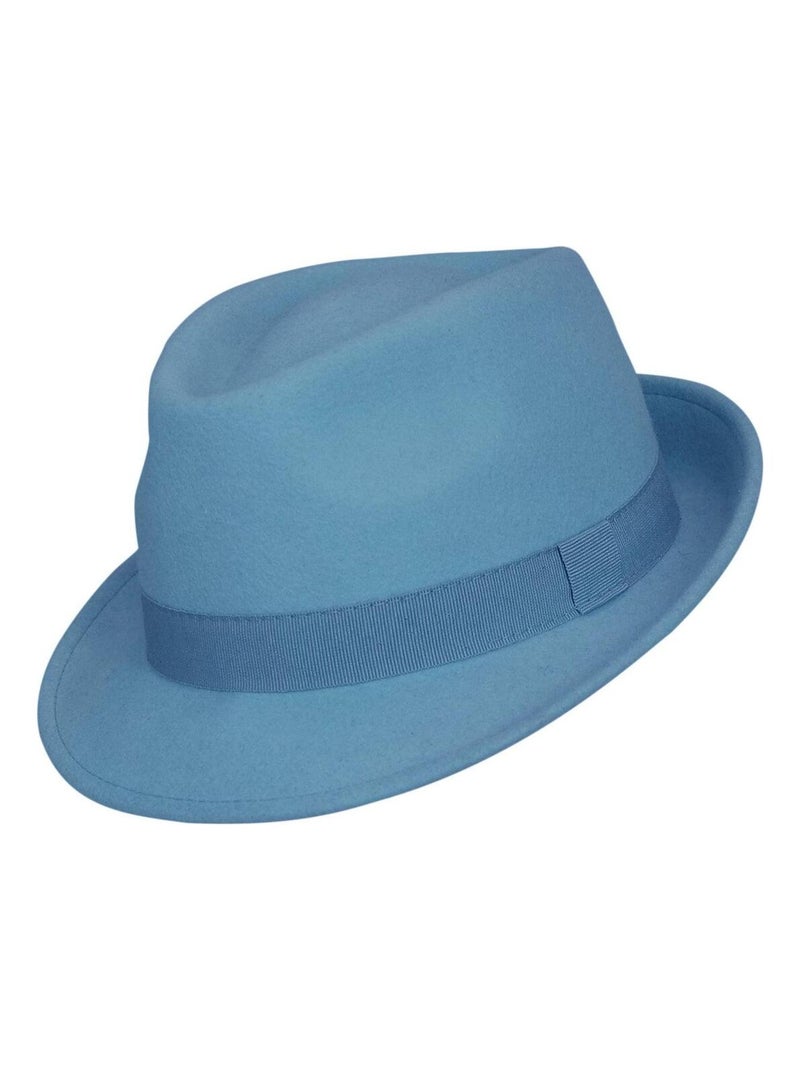 Chapeau trilby en laine SAPPORO Bleu ciel - Kiabi