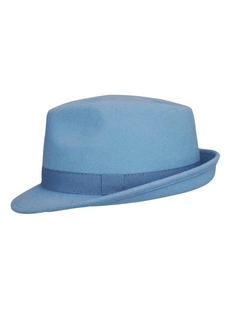 Chapeau Trilby Homme Laine SAPPORO Italien – Feutre 100% Laine – Automne Hiver Bleu ciel - Kiabi