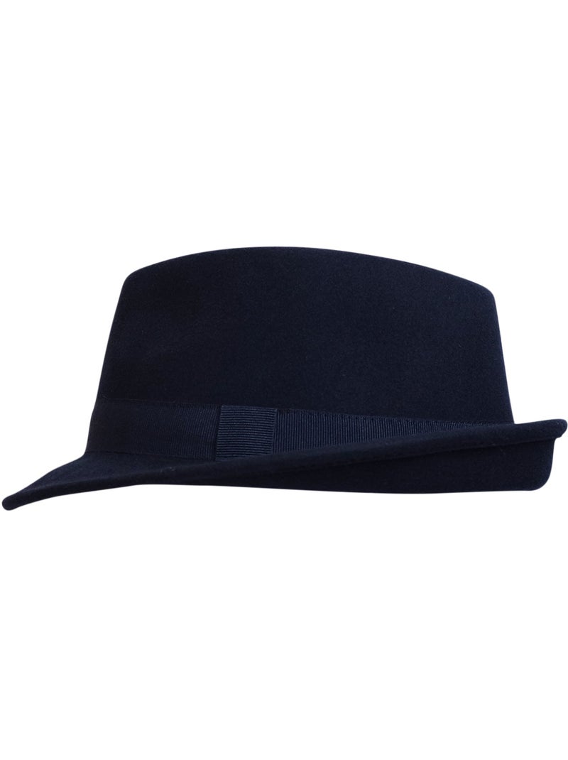 Chapeau Trilby Homme Laine SAPPORO Italien – Feutre 100% Laine – Automne Hiver Bleu marine - Kiabi