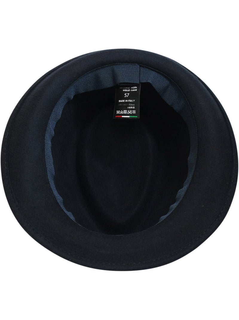 Chapeau Trilby Homme Laine SAPPORO Italien – Feutre 100% Laine – Automne Hiver Bleu marine - Kiabi