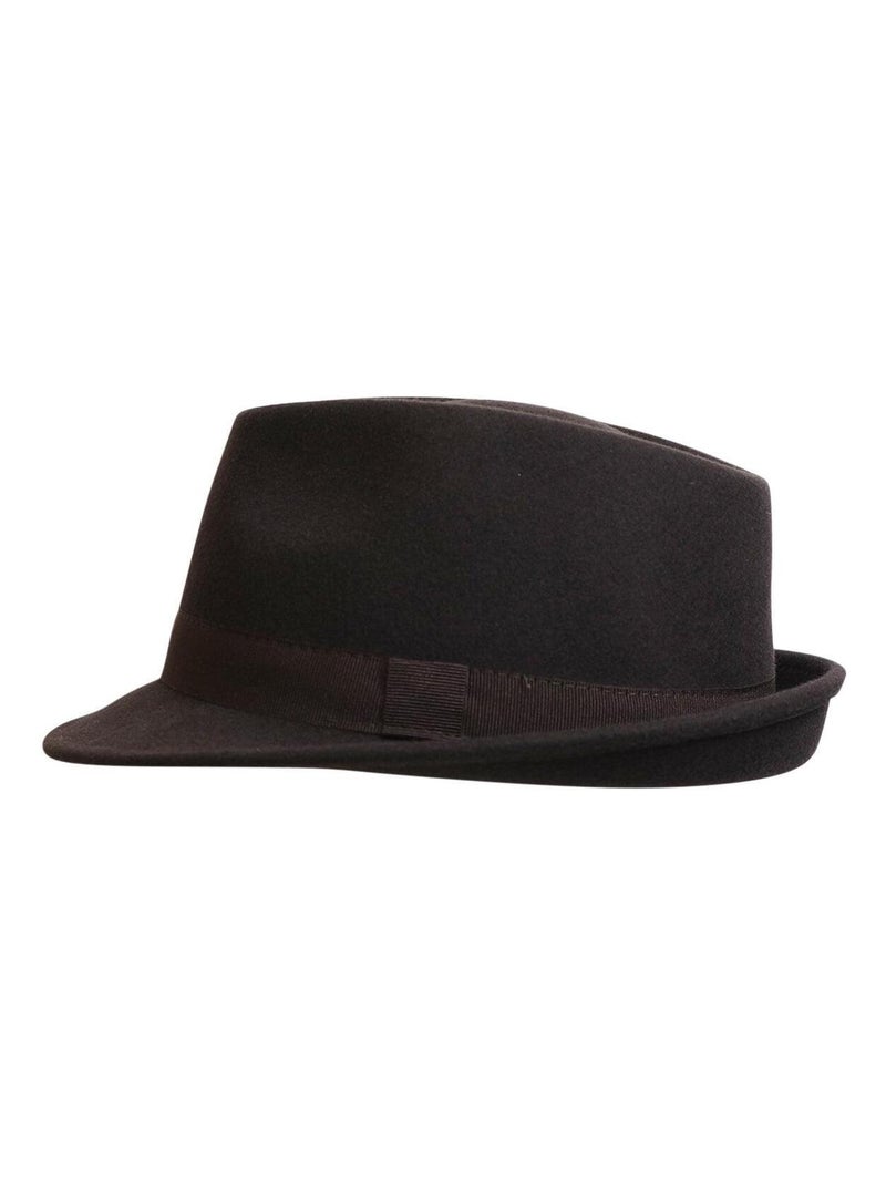 Chapeau Trilby Homme Laine SAPPORO Italien – Feutre 100% Laine – Automne Hiver Marron - Kiabi