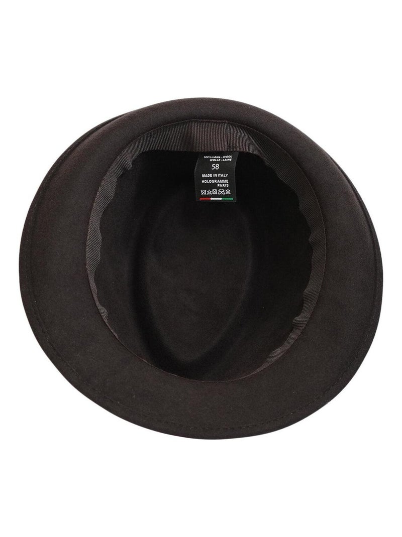 Chapeau Trilby Homme Laine SAPPORO Italien – Feutre 100% Laine – Automne Hiver Marron - Kiabi