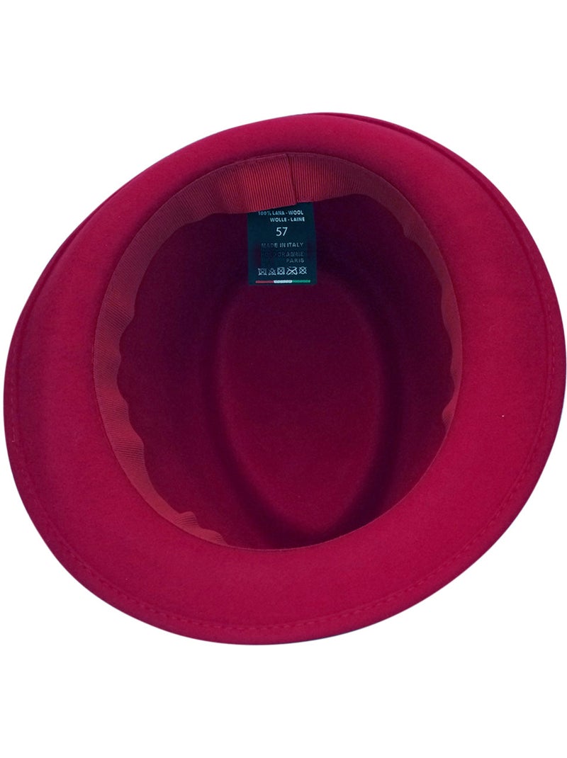 Chapeau Trilby Homme Laine SAPPORO Italien – Feutre 100% Laine – Automne Hiver Rouge - Kiabi
