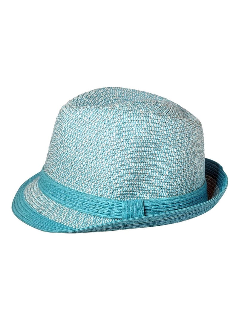 Chapeau trilby LYANA Bleu turquoise - Kiabi