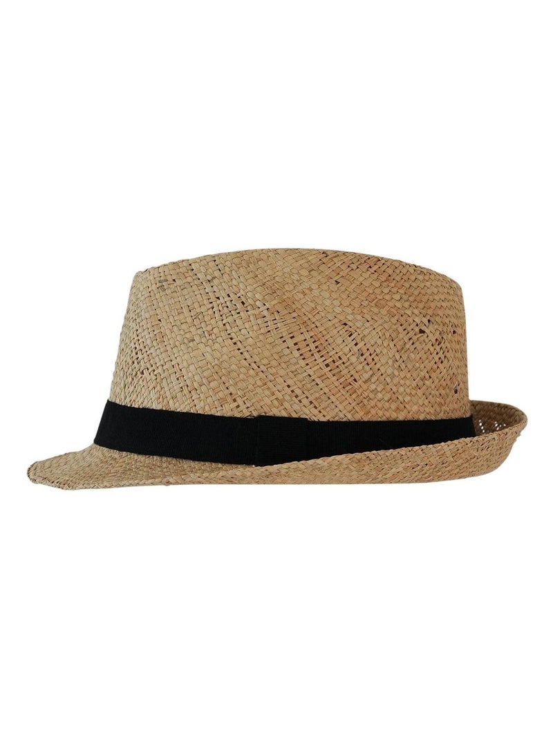 Chapeau trilby paille EL COCO Beige - Kiabi
