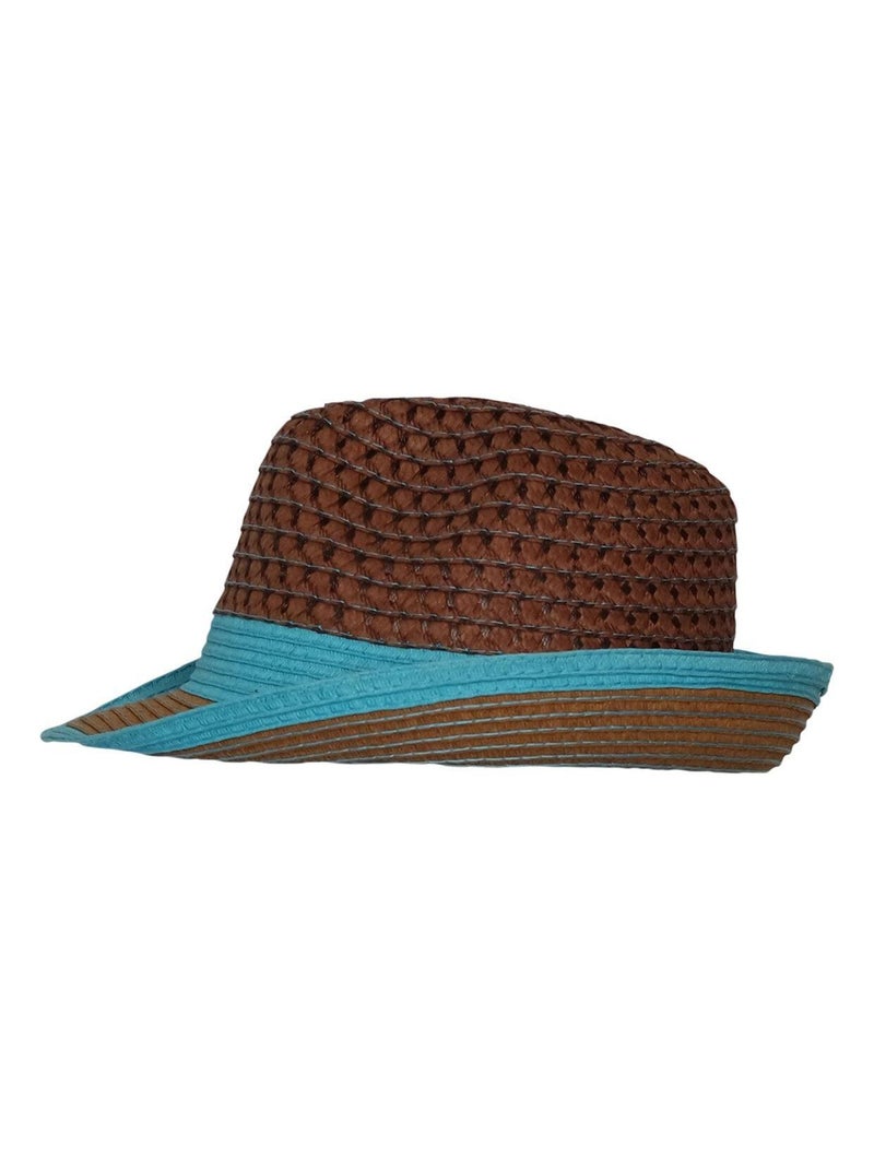 Chapeau Trilby paille IDGIG Bleu turquoise - Kiabi