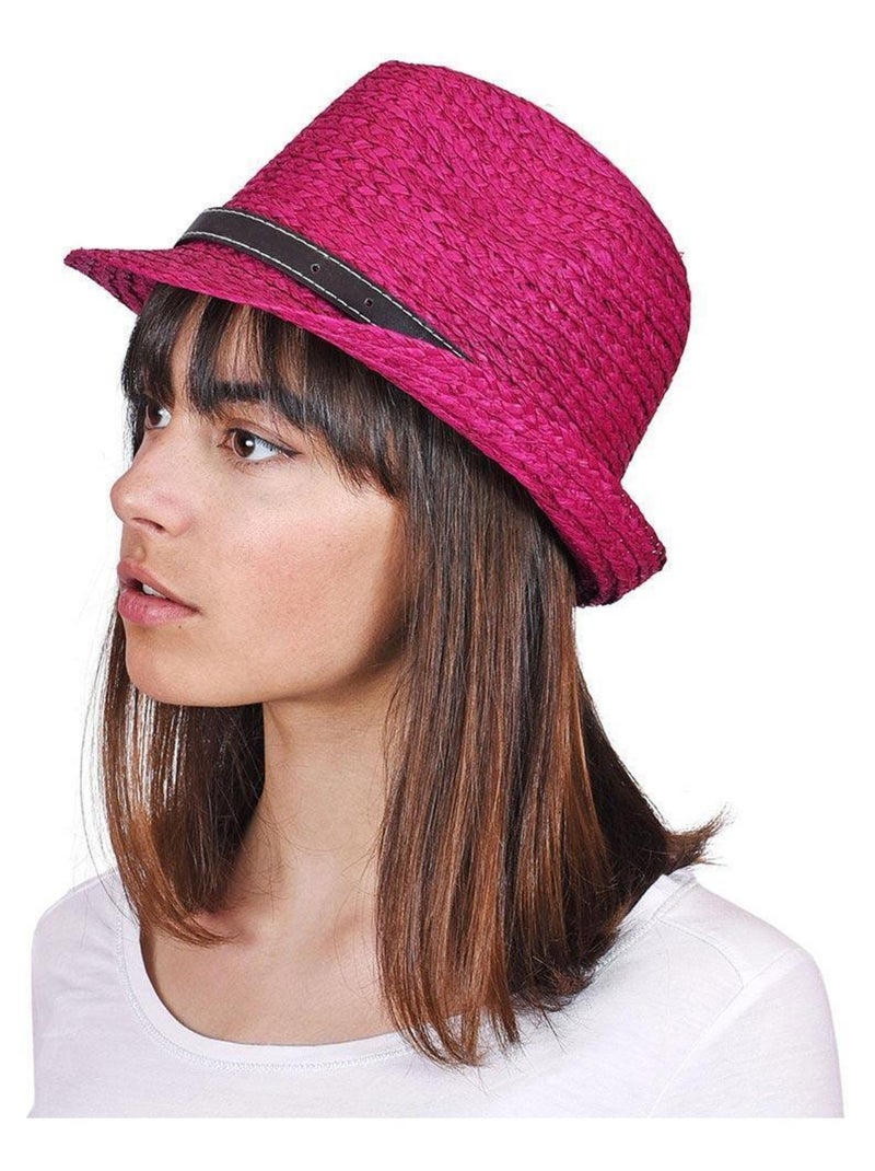Chapeau trilby YVED Rose fushia - Kiabi