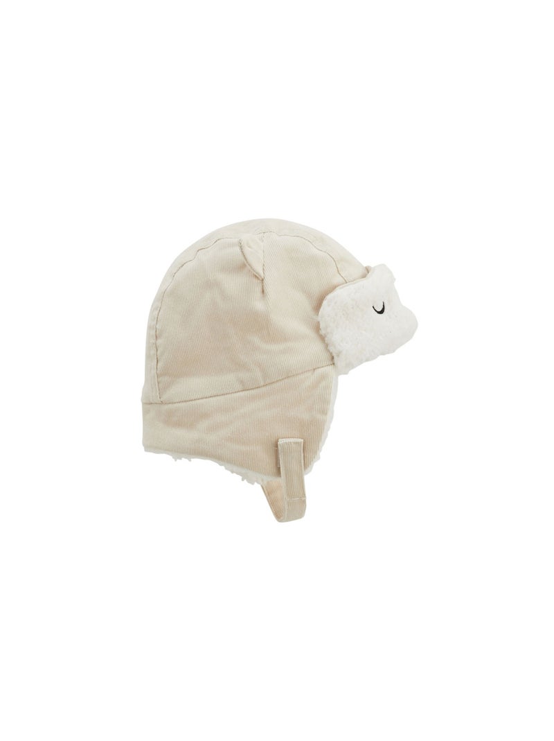 Chapka bébé en velours côtelé Gribouille Ecru - Kiabi